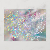 Pastel alcohol inkt holografische glitter dank u briefkaart (Achterkant)