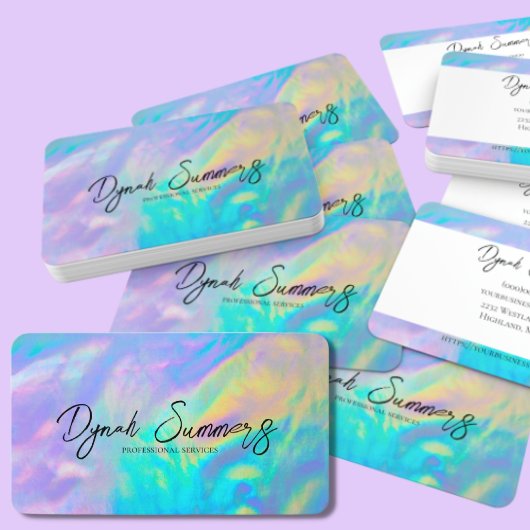 Pastel animé | Cartes de visite de glam modernes