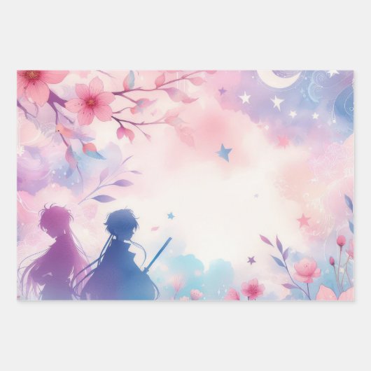 Pastel Anime Papier à envelopper illustré (Devant)