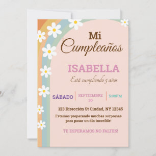 Pastel Anniversaire Deisy Flower Invitation