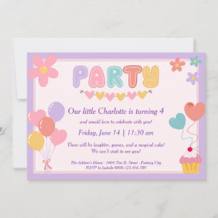 Pastel Anniversaire Invitation violet