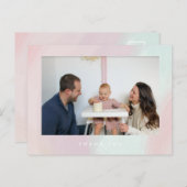 Pastel Anniversaire Merci Photo Carte postale (Devant / Derrière)