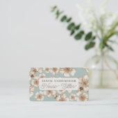 Pastel Aqua Blossoms House Sitter Visitekaartje (Staand voorkant)