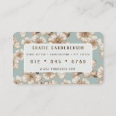 Pastel Aqua Blossoms House Sitter Visitekaartje (Achterkant)
