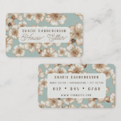 Pastel Aqua Blossoms Maison Carte de visite (Devant / Derrière)