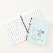 PASTEL AQUA BLUE BLUSH PINK SEWWING MACHINE TAILOR NOTITIEBOEK (Binnen)