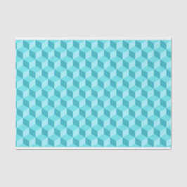 PASTEL AQUA BLUE GEOMETRISCHE KUBPATRONEN TISSUEPAPIER