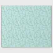 Pastel Aqua Botanische Palm Leaf Verpakking Papier (Vlak)