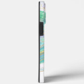 Pastel Aqua en Paars Agate met monogram Case-Mate iPhone Case (Achterkant / Rechts)