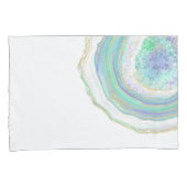 Pastel Aqua en Paarse Agaat Patroon Kussensloop (Voorkant-Rechts)