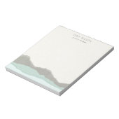 Pastel Aqua Gray Kraft Mountain Wave Torn Edge Notitieblok (Gedraaid)