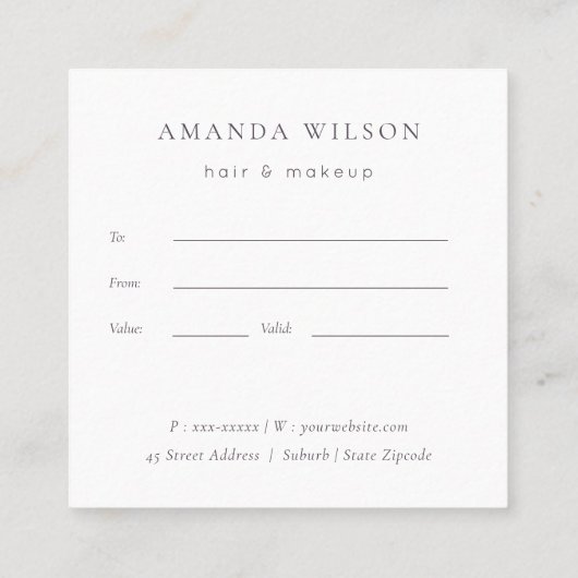 Pastel Aqua Grey Kraft Mountain Certificat cadeau (Dos)