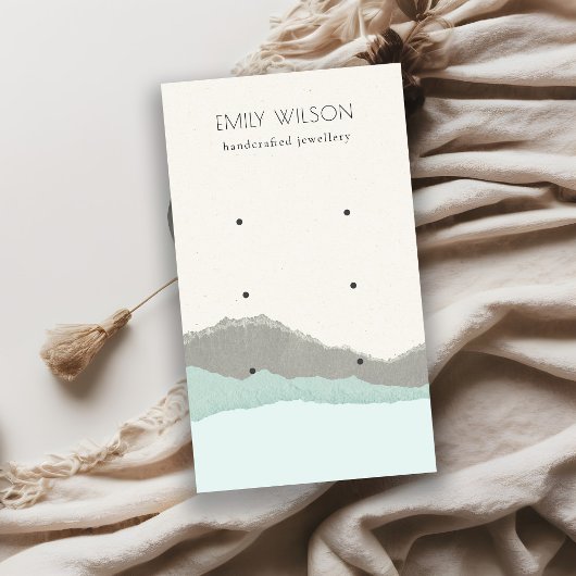 Pastel Aqua Kraft Mountain Wave 3 Earning Display Visitekaartje