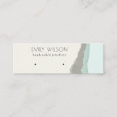 Pastel Aqua Kraft Mountain Wave Earning Display Mini Visitekaartje (Voorkant)