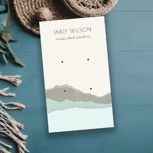 Pastel Aqua Kraft Mountain Wave Earning Display Visitekaartje