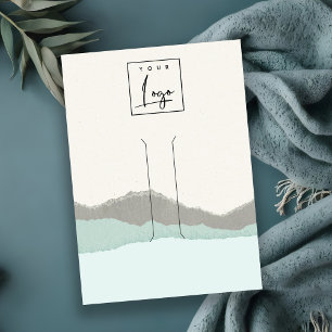 Pastel Aqua Kraft Mountain Wave Hair Clip Display Visitekaartje