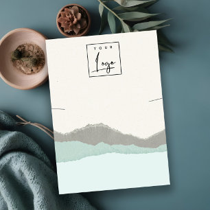 Pastel Aqua Kraft Mountain Wave Ketting Display Visitekaartje