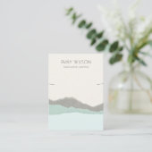 Pastel Aqua Kraft Mountain Wave Ketting Display Visitekaartje (Staand voorkant)