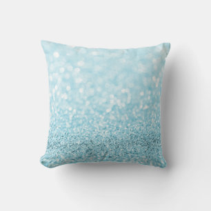 Pastel Aqua Ocean Blue Glitter Wit Delicaat Kussen