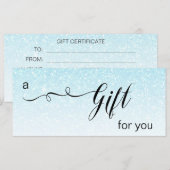 *~* Pastel Aqua Parties scintillant Bleue Carte Ca (Devant / Derrière)