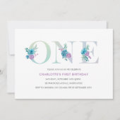 Pastel Aqua Purple premier anniversaire Invitation (Devant)