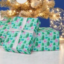 Pastel Aqua Retro Kerstmis Rendieren