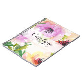 Pastel aquarel handgeschilderde bloemen Notitieboe Notitieboek (Linkerzijde)