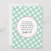 Pastel Aquarelle Arbres Green Plaid Carte de Noël (Dos)