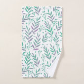 Pastel aquarelle branches pourpre et vert (Serviette à main)