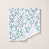 Pastel aquarelle branches pourpre et vert (Gant de toilette)