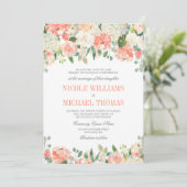 Pastel Aquarelle Fleurs Mariage Invitations (Debout devant)