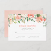 Pastel Aquarelle Fleurs Mariage RSVP (Devant / Derrière)