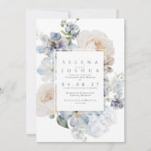 Pastel Aquarelle Florale Printemps Invitation de m (Devant)