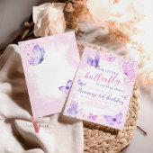 Pastel Aquarelle Papillon Anniversaire Invitation