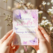 Pastel Aquarelle Papillon Anniversaire Invitation