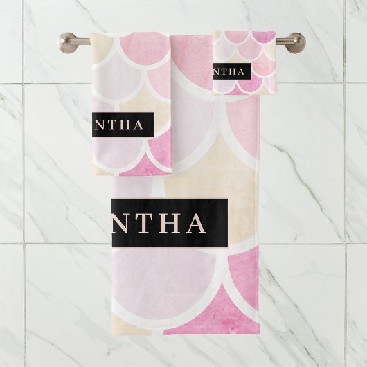 Pastel Aquarelle Sirène Motif avec nom