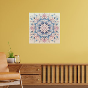 Pastel Arabesk Mandala Kunst Poster