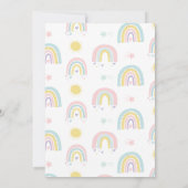 pastel arc-en-ciel et coeurs invitation baby showe (Dos)
