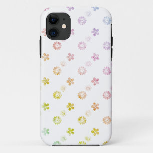 Pastel Arc-en-ciel Floral Coque blanc rayé