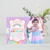 Pastel Arc-en-ciel Invitation photo (Debout devant)