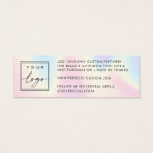 Pastel arc-en-ciel logo personnalisé merci insérer (Dos)