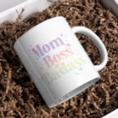 Pastel Arc-en-ciel "Maman Boss Badass" Café Mug
