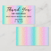 pastel arc-en-ciel merci carte de visite (Devant / Derrière)