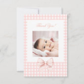 Pastel arc rose baby shower photo merci cartes (Devant)