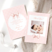 Pastel arc rose baby shower photo merci cartes