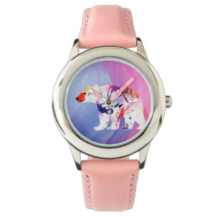Pastel Arctic Explorer in aquarel Horloge