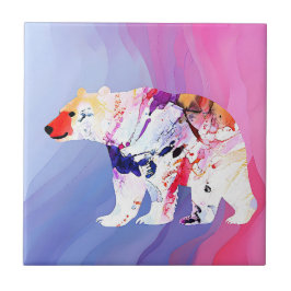 Pastel Arctic Explorer in aquarel Tegeltje