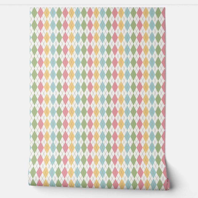 Pastel Argyle Pattern Behang (Afrollen)