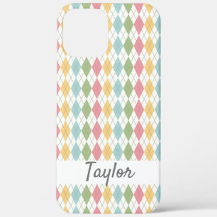 Pastel Argyle Pattern op maat iPhone 12 Pro Max Hoesje