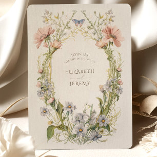 Pastel Art Nouveau Faire-part de mariage Fleur sau